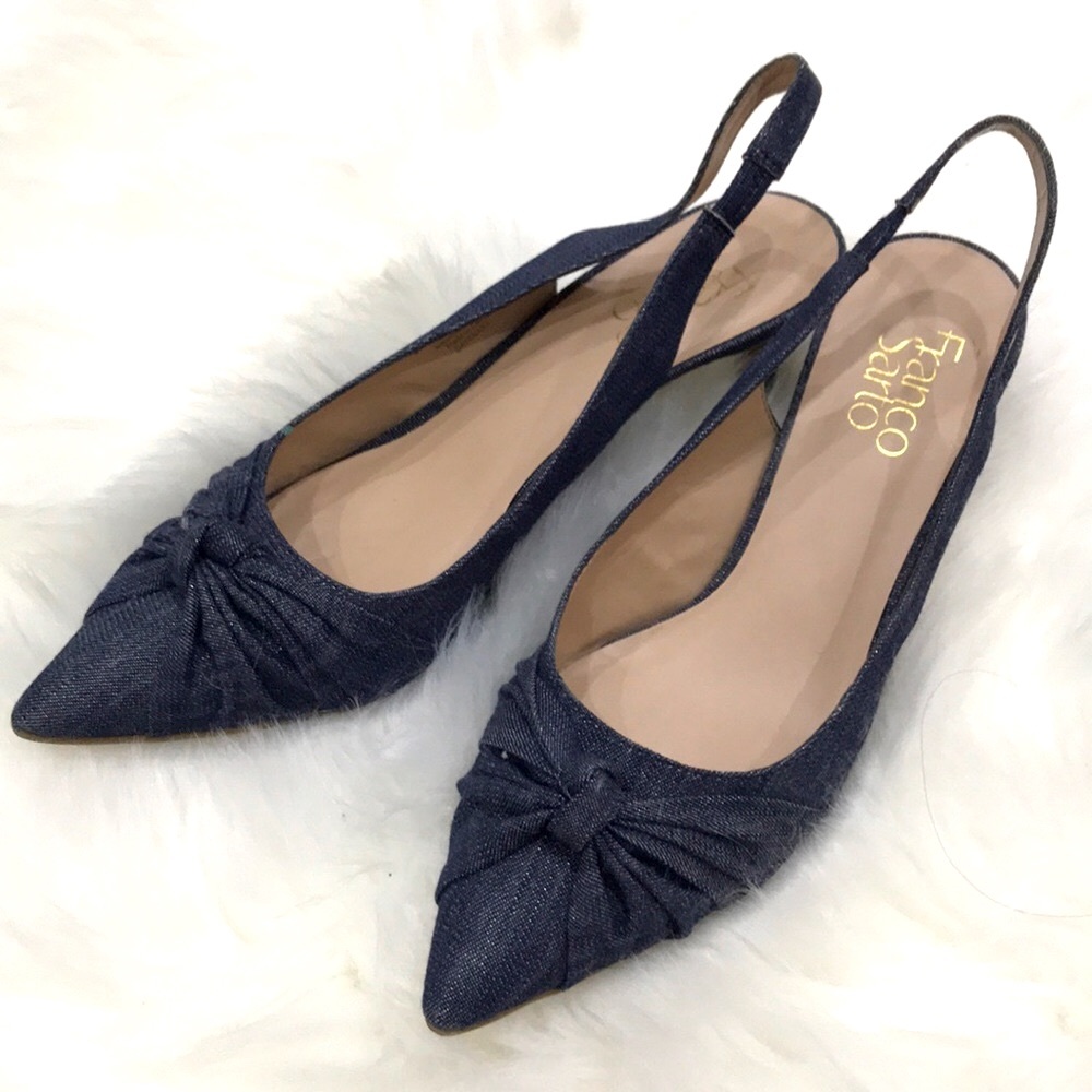 Franco Sarto Dayanara denim sling back shoes